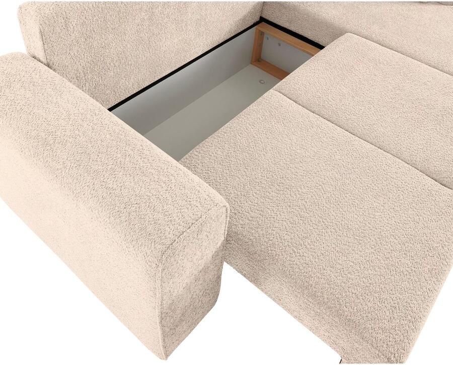 Home affaire Hoekbank Györ L-vorm optioneel met bedfunctie en bedlade inclusief 2 sierkussens