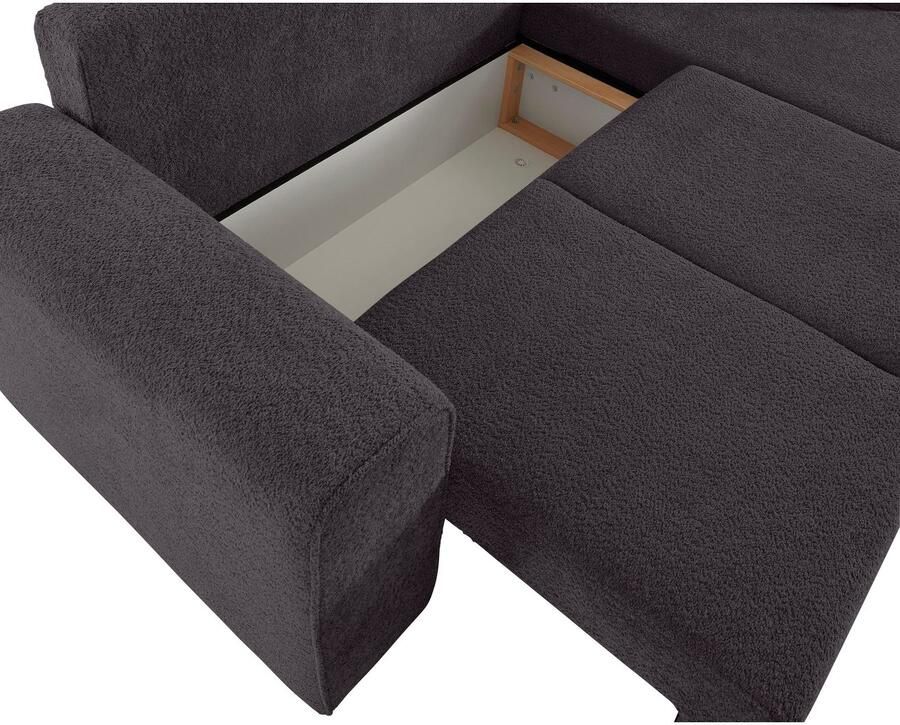 Home affaire Hoekbank Györ L-vorm optioneel met bedfunctie en bedlade inclusief 2 sierkussens