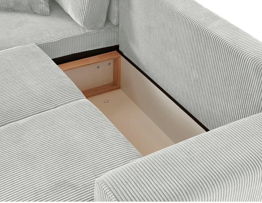 Home affaire Hoekbank Györ L-vorm optioneel met bedfunctie en bedlade inclusief 2 sierkussens