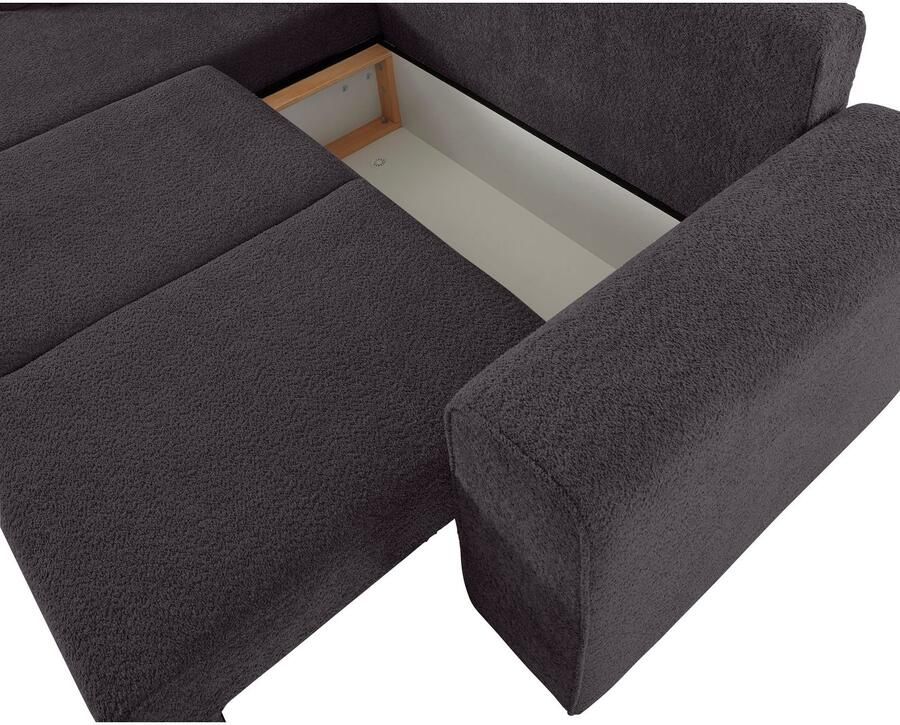 Home affaire Hoekbank Györ L-vorm optioneel met bedfunctie en bedlade inclusief 2 sierkussens