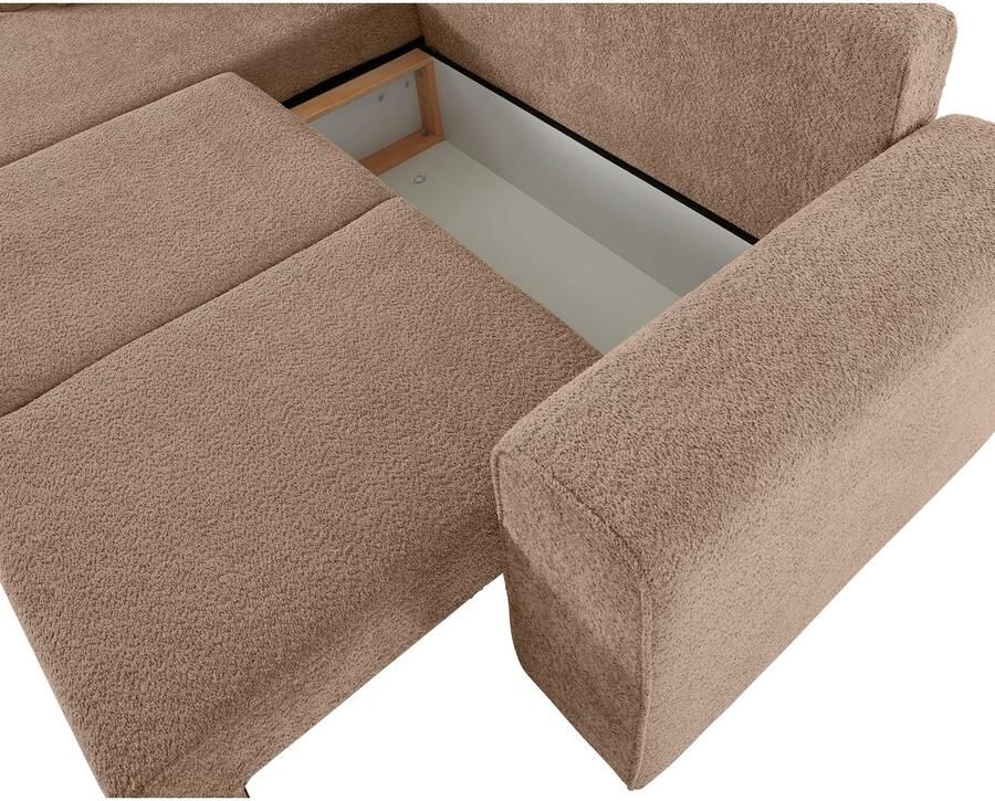 Home affaire Hoekbank Györ L-vorm optioneel met bedfunctie en bedlade inclusief 2 sierkussens