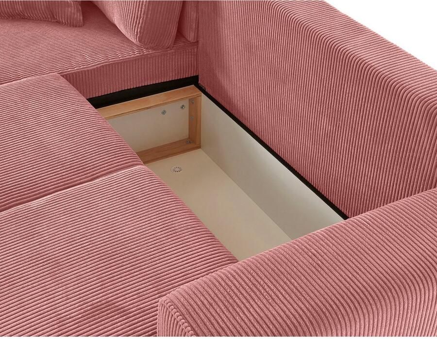 Home affaire Hoekbank Györ L-vorm optioneel met bedfunctie en bedlade inclusief 2 sierkussens