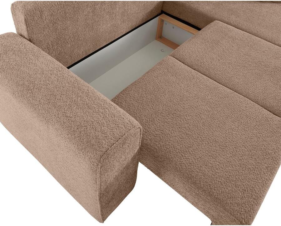 Home affaire Hoekbank Györ L-vorm optioneel met bedfunctie en bedlade inclusief 2 sierkussens