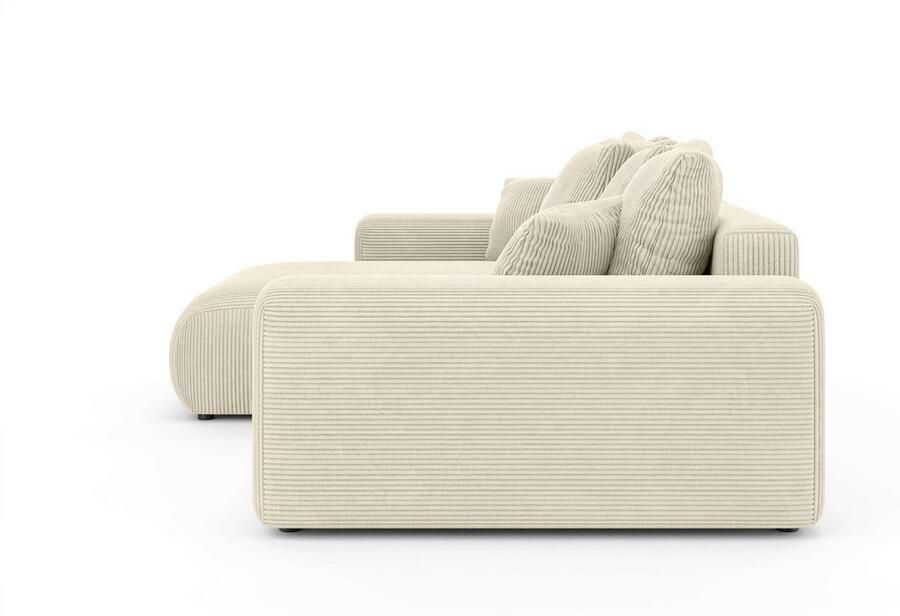 Home affaire Hoekbank LAKESIDE met bedfunctie en bedlade B D H 257 166 84 cm L-vorm chaise longue aan beide zijden monteerbaar met golfvering