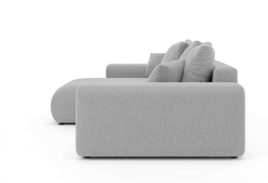 Home affaire Hoekbank LAKESIDE met bedfunctie en bedlade B D H 257 166 84 cm L-vorm chaise longue aan beide zijden monteerbaar met golfvering