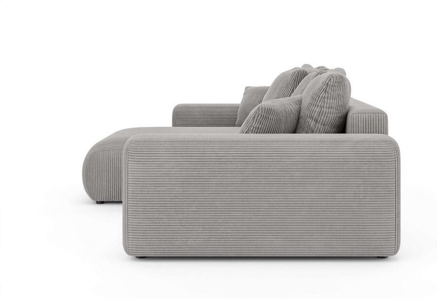 Home affaire Hoekbank LAKESIDE met bedfunctie en bedlade B D H 257 166 84 cm L-vorm chaise longue aan beide zijden monteerbaar met golfvering