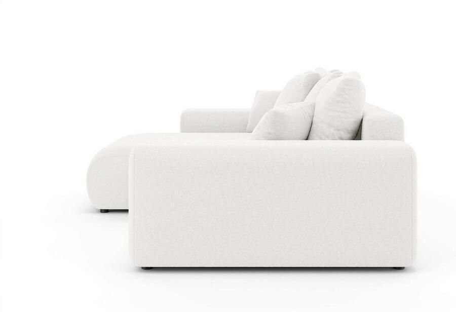 Home affaire Hoekbank LAKESIDE met bedfunctie en bedlade B D H 257 166 84 cm L-vorm chaise longue aan beide zijden monteerbaar met golfvering