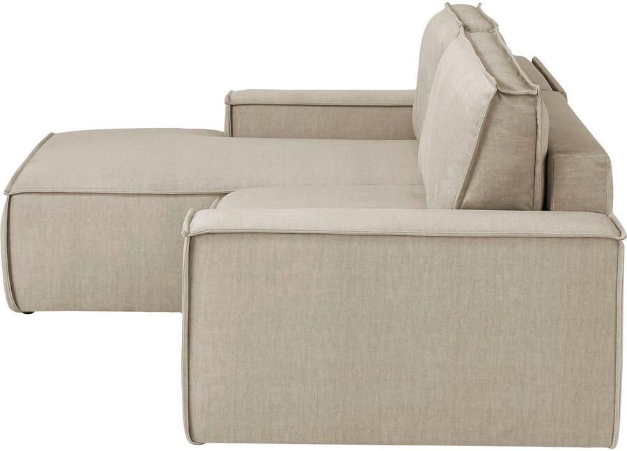 Home affaire Hoekbank SHERWOOD bedbank 267 cm L-model Slaapfunctie met bedlade (210x136 cm) cord vintage fluweel