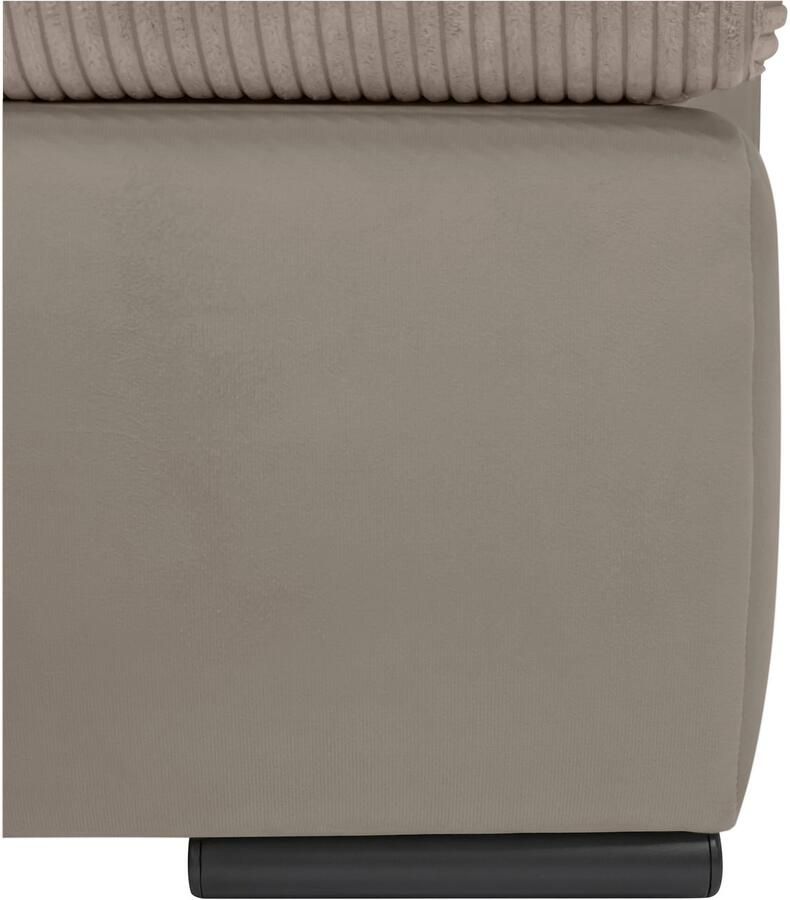 Home affaire Hoekbank Win L-vorm breedte 285cm optioneel met slaapfunctie en bedkast taupe corduroy