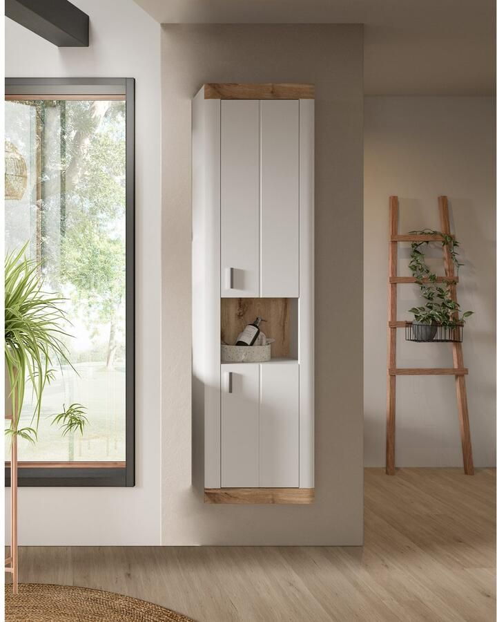 Home affaire Hoge kast Landsby breedte 45 cm 2 deuren (verwisselbare deurstop) 2 planken (1 stuk)