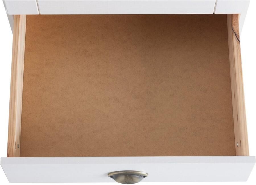 Home affaire Hoge kast Oslo 50 cm breed in 2 diepten 2 deuren 1 lade van massief grenen