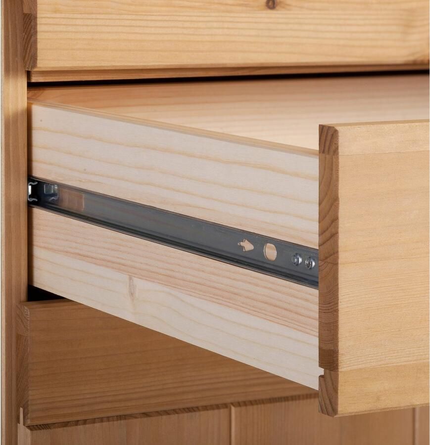 Home affaire Hoge kast Oslo 50 cm breed in 2 diepten 2 deuren 1 lade van massief grenen