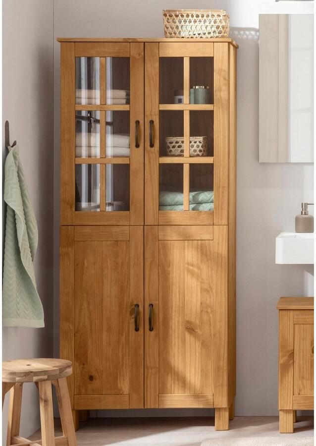 Home affaire Hoge kast Rodby Massief FSC -gecertificeerd hout breedte 75 cm hoogte 170 cm