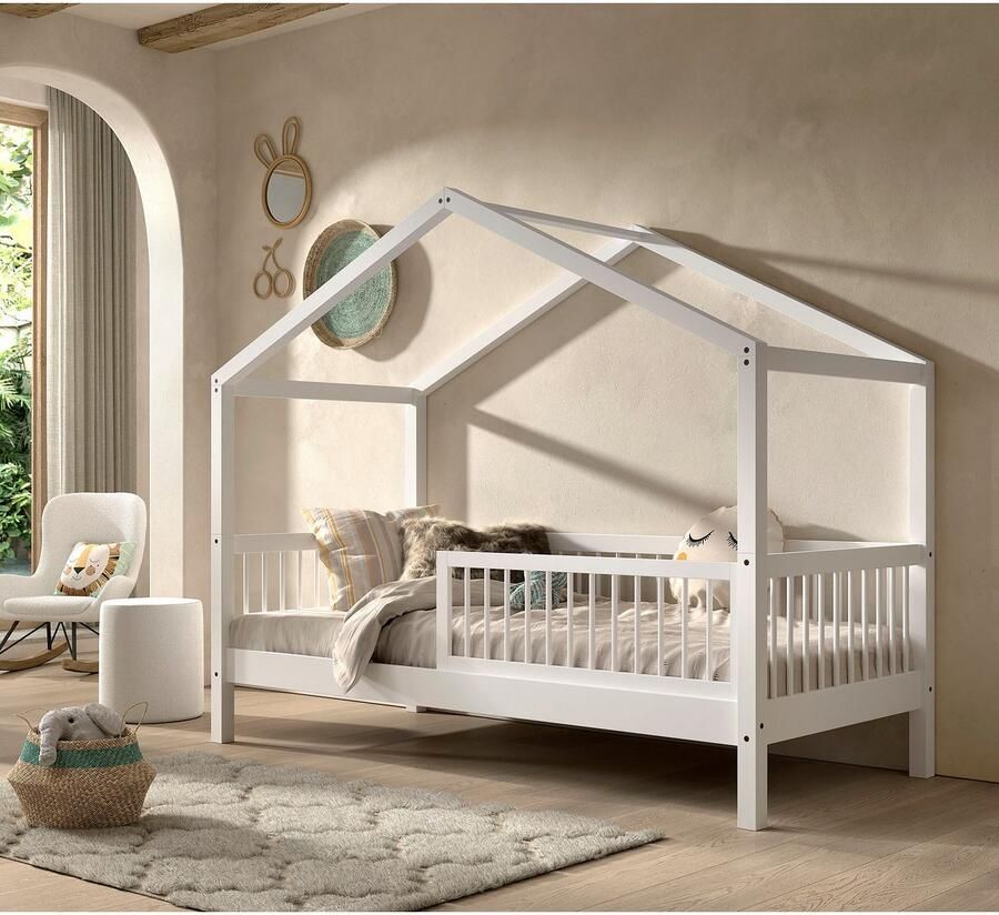 Home affaire Huisbed Forrest met dakconstructie valbeveiliging later om te bouwen tot een eenpersoonsbed