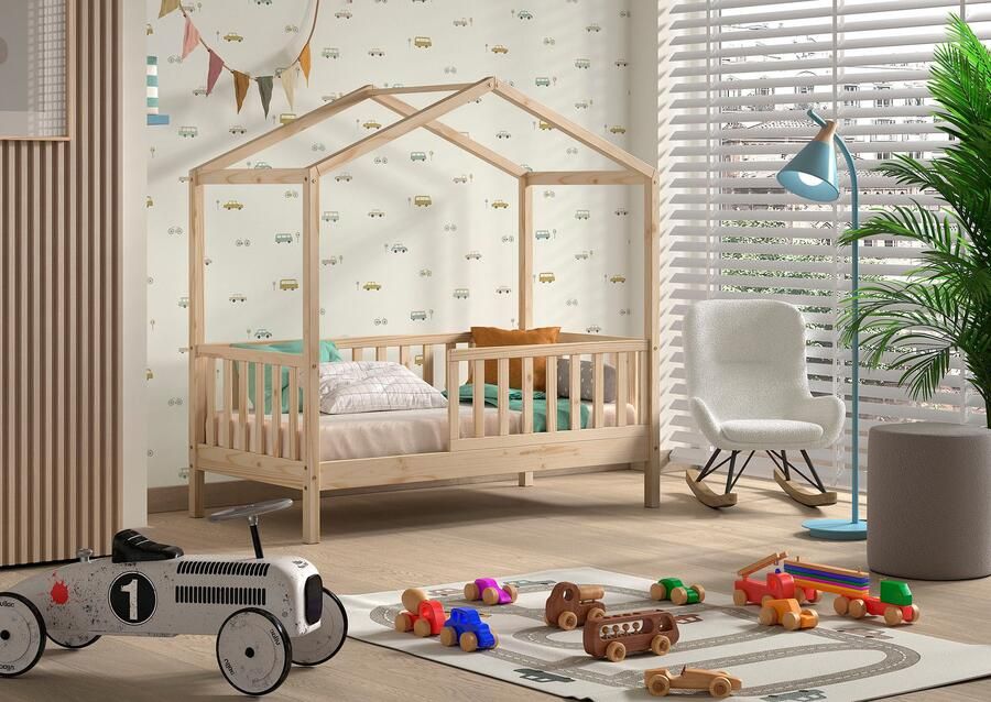 Home affaire Huisbed Junior huisbed 70 140 rondom valbescherming stevig gebouwd