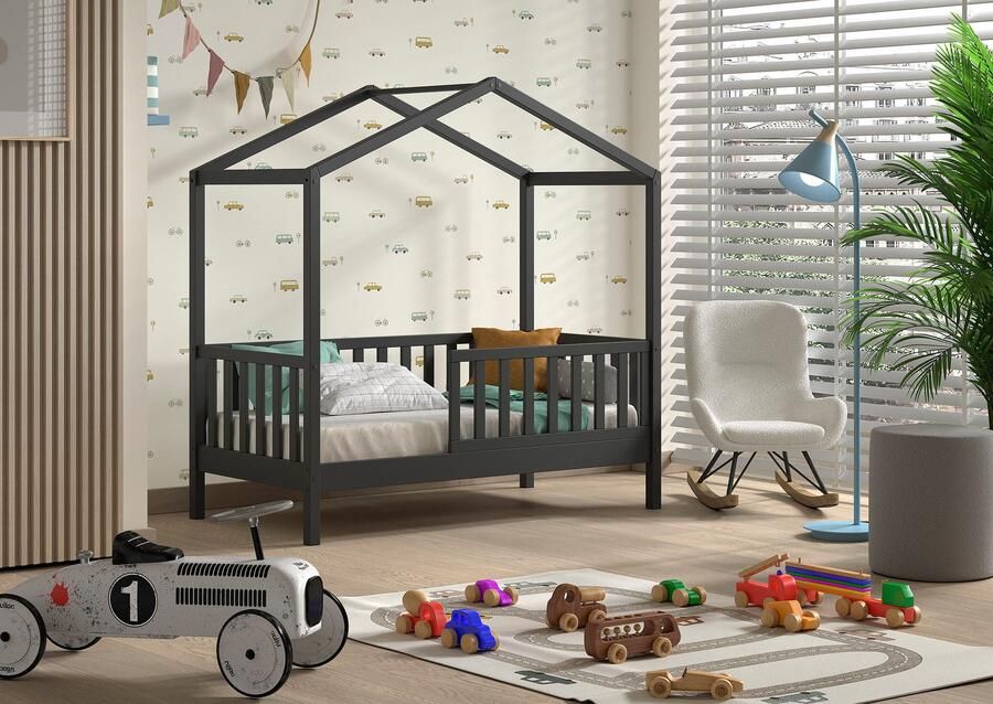 Home affaire Huisbed Junior huisbed 70 140 rondom valbescherming stevig gebouwd