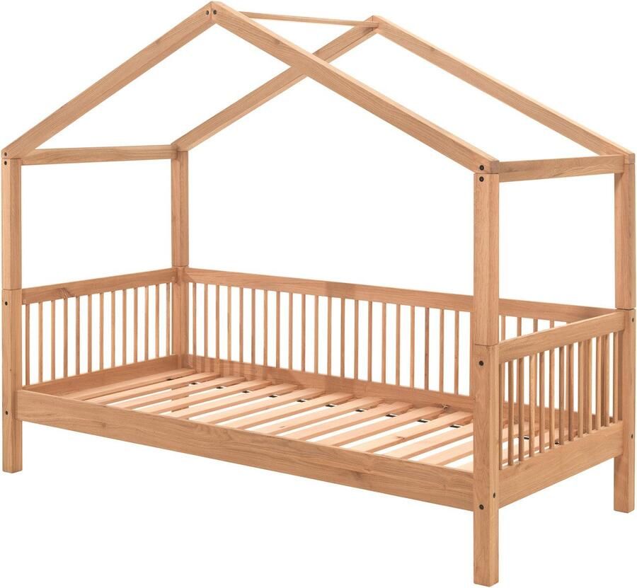 Home affaire Huisbed van massief geolied eikenhout lf 90x200 cm optioneel met bedlade