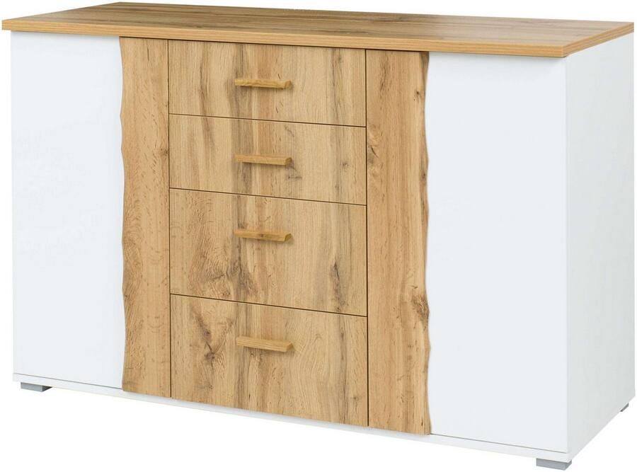 Home affaire Kast Commode Fabella met 4 lades 2 legplanken BxHxD 130x82x45 cm