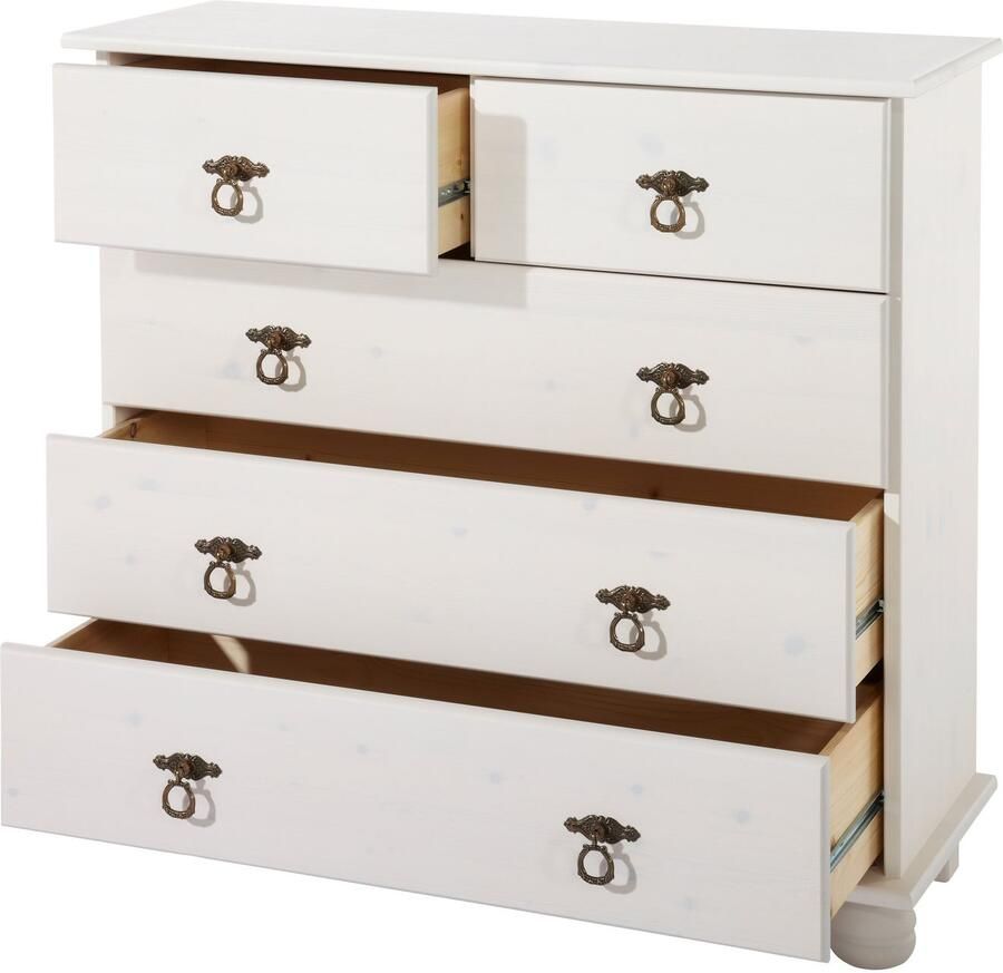 Home affaire Kast Finca van massief grenenhout met laden voor opbergmogelijkheden