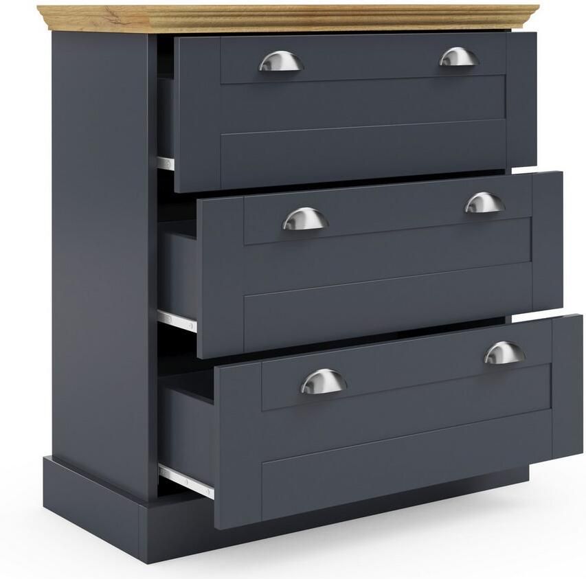 Home affaire Kast Motala met 3 lades breedte 75 cm hoogte 80 cm