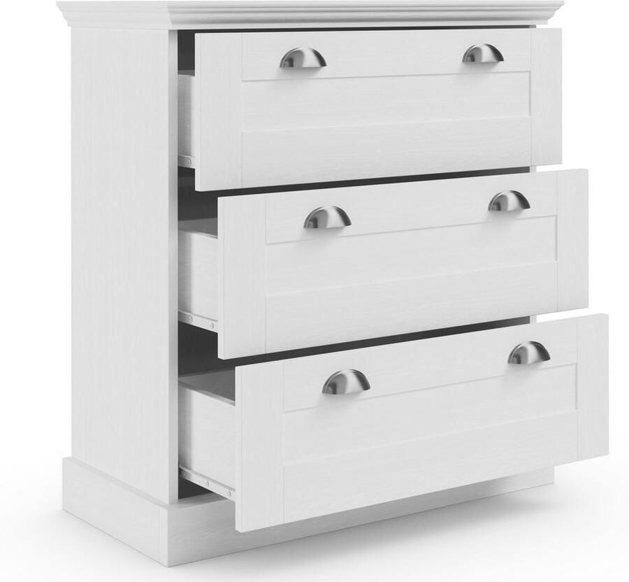 Home affaire Kast Motala met 3 lades breedte 75 cm hoogte 80 cm