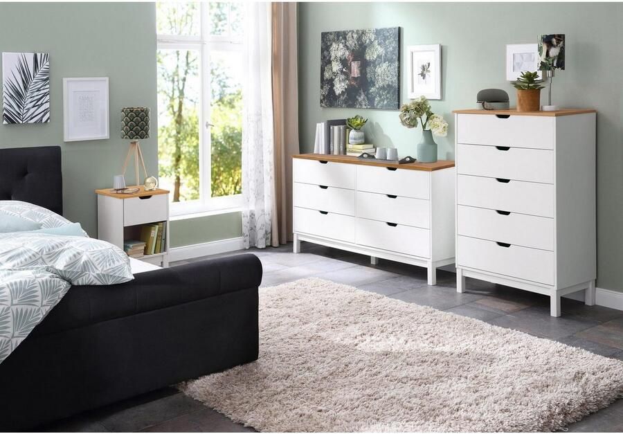 Home affaire Kast Post massief grenenhout met vele opbergmogelijkheden breedte 76 cm