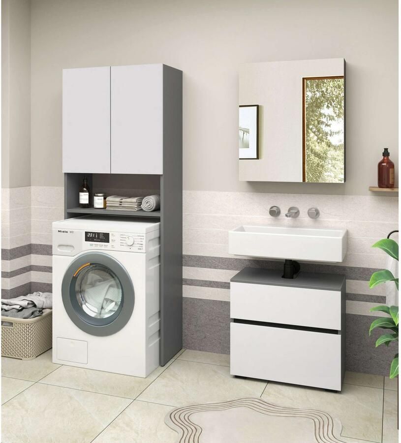 Home affaire Kast voor wasmachine Wisla met 2 deuren breedte 68 cm hoogte 180 cm