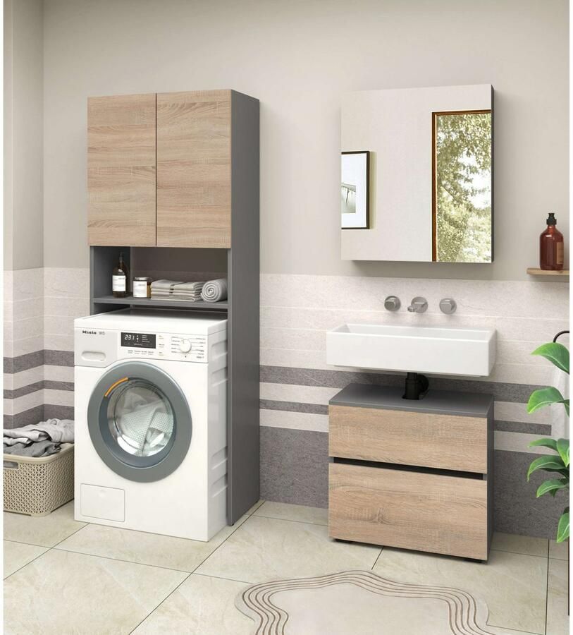 Home affaire Kast voor wasmachine Wisla met 2 deuren breedte 68 cm hoogte 180 cm