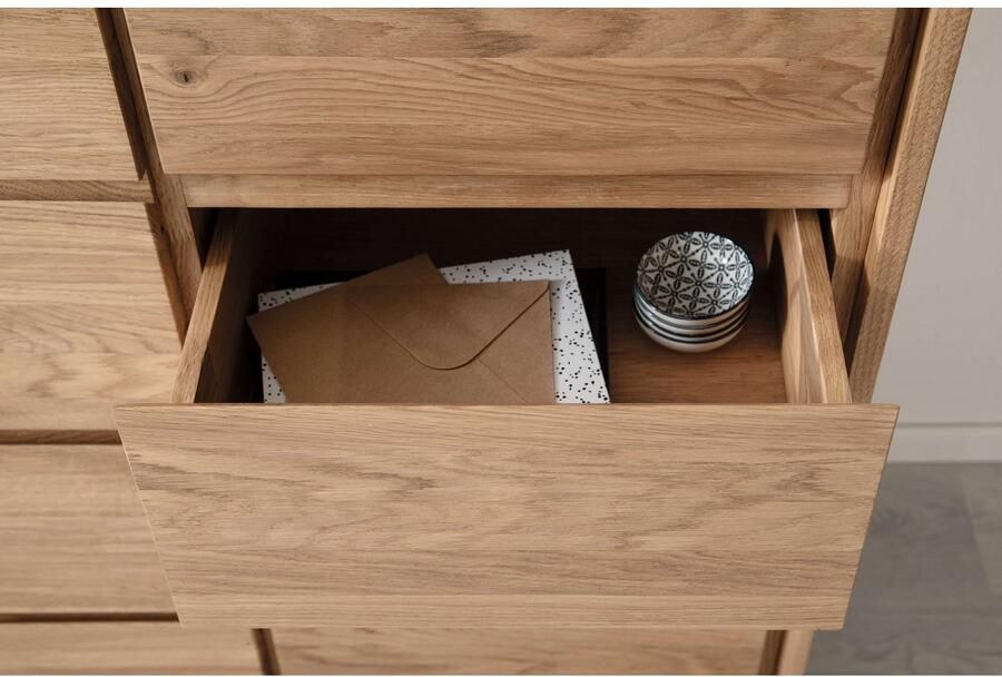 Home affaire Kast Zetra nachtkastje 3 lades met soft-close functie Kant-en-klaar gemonteerd massief eiken breedte 47 cm