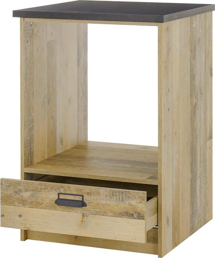 Home affaire Ombouwkast voor oven Sherwood met apothekersgrepen van metaal breedte van het werkblad 63 cm