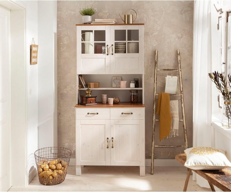 Home affaire Keukenbuffet Alby Breedte 85 cm 2 glasdeuren