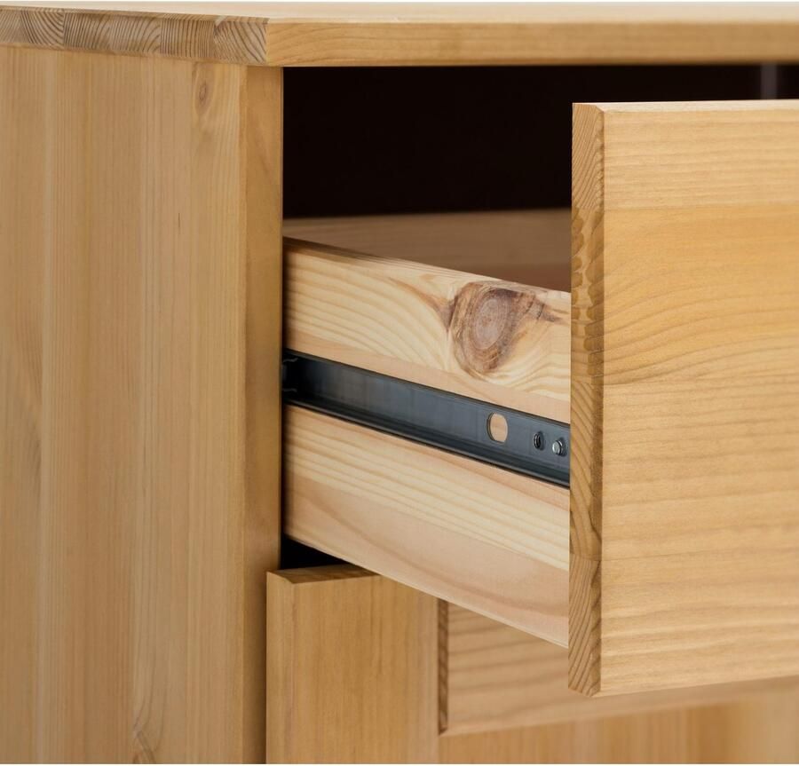 Home affaire Onderkast Oslo 125 cm breed 38 cm diep als dressoir 3 deuren 2 laden