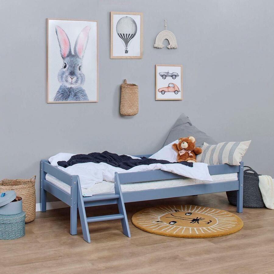 Home affaire Kinderbed ECO One Kinderbed met valbeveiliging en ladder keuze uit 3 kleuren en matrassen