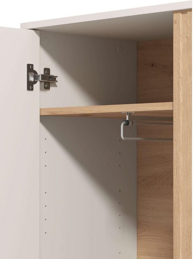 Home affaire Kledingkast Belfort kledingkast opbergkast hal kast hoogte 193 cm met kledingstang 5 vakken met een spiegel in kasjmierkleur