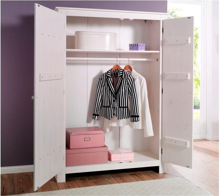 Home affaire Kledingkast Bertram van mooi massief grenenhout met een spiegeldeur hoogte 170 cm