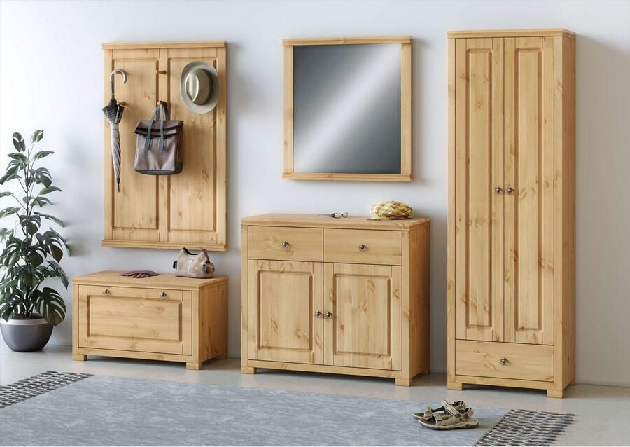Home affaire Kledingkast Gotland draaideurkast garderobe van massief grenen fsc -gecertificeerd hoogte 193 cm