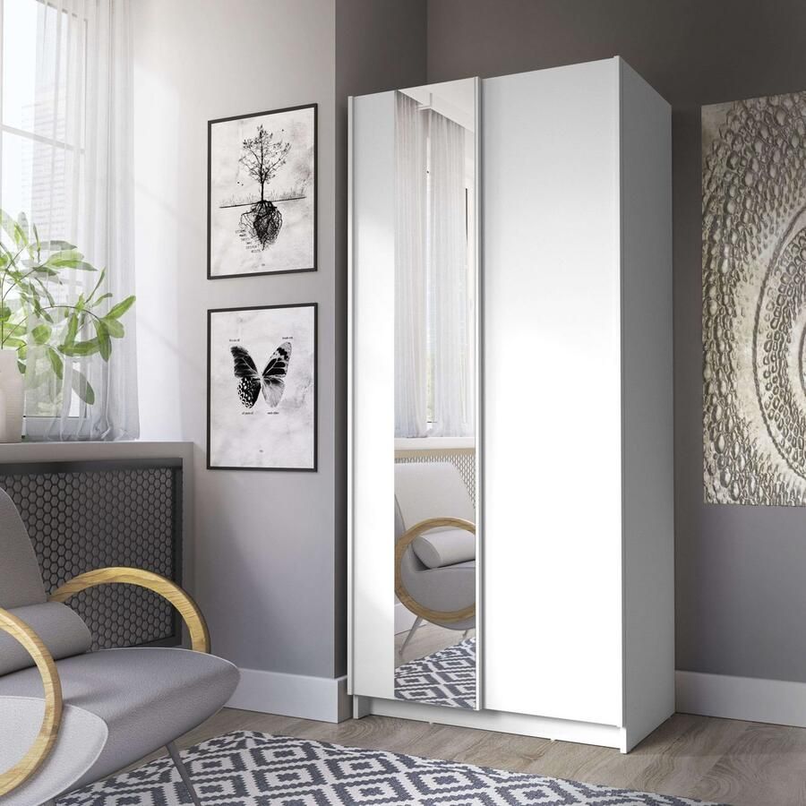 Home affaire Kledingkast Hildreth Linnenkast Zweefdeuren verzending slechts 4 95€! met spiegel fsc -gecertificeerd houtmateriaal in 3 breedtes