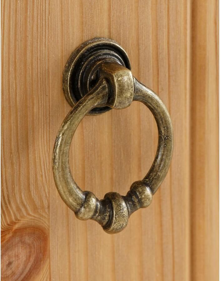 Home affaire Kledingkast Indra van massief dennenhout met spiegel discreet ornament