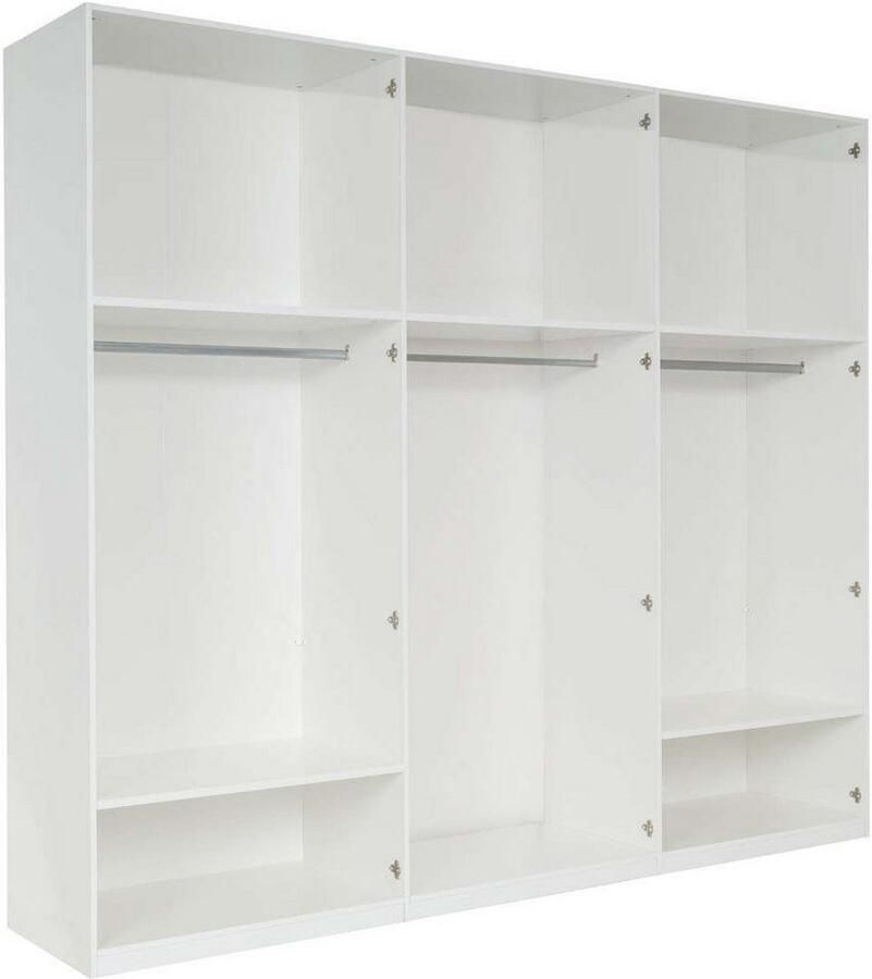 Home affaire Kledingkast Malissa met planken en kledingstangen Kledingkast met 6 hoogglans draai-deuren BxDxH 270x59x237 cm