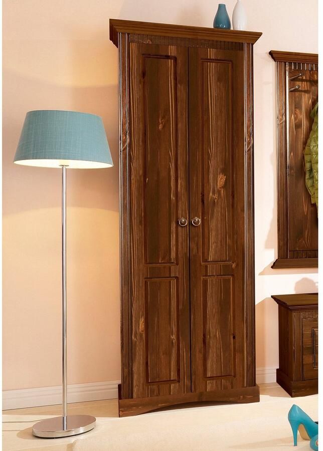 Home affaire Kledingkast Rustiek van massief grenen breedte 71 cm cassette-look