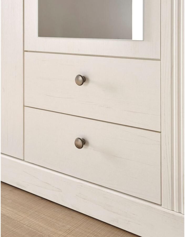 Home affaire Kledingkast WESTMINSTER linn kast in 2 kleuren landelijke kast met metalen grepen