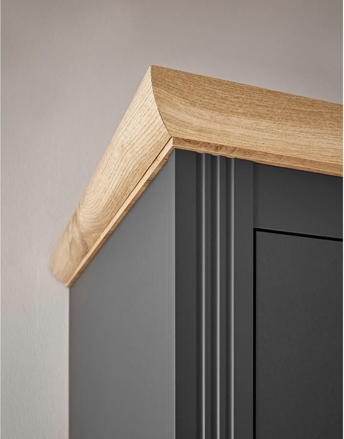 Home affaire Kledingkast WESTMINSTER linn kast in 2 kleuren landelijke kast met metalen grepen