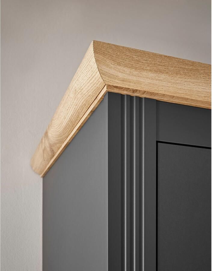 Home affaire Kledingkast WESTMINSTER linn kast in 2 kleuren landelijke kast met metalen grepen