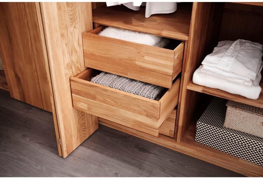 Home affaire Lade-inzet Chamara Voor kast Chamara Met 3 laden push-functie Extra opbergruimte van massief eikenhout Tijdloos Design