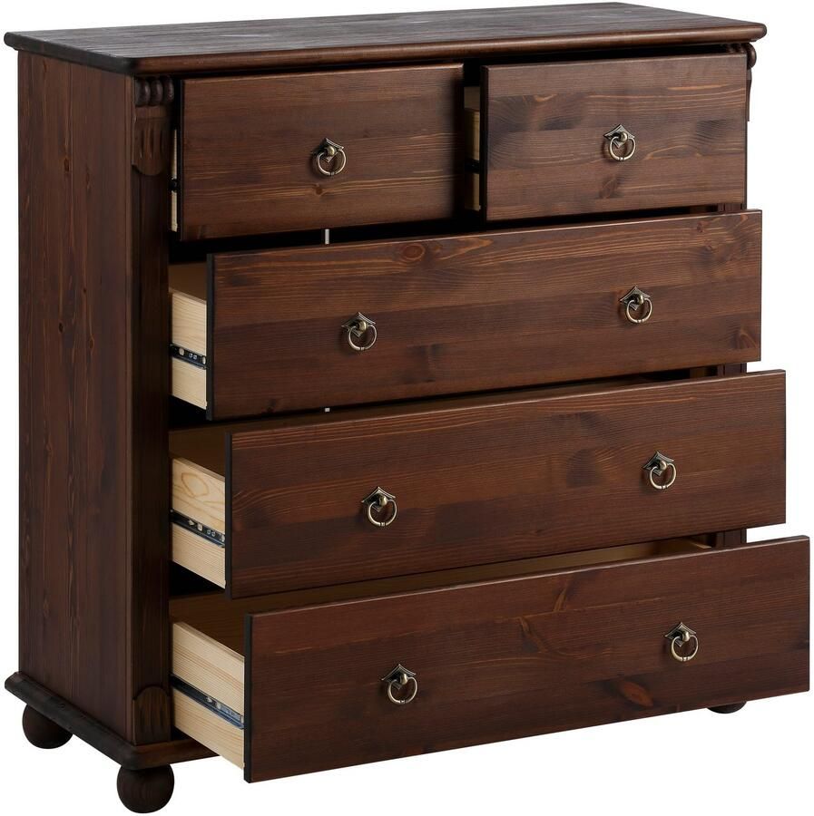 Home affaire Ladekast TESSIN gemaakt van massief fsc-gecertificeerd grenen met 5 lades