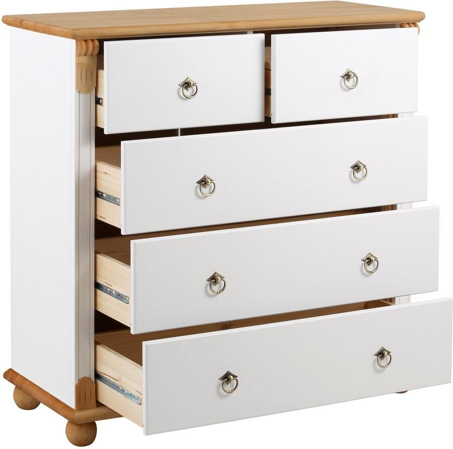 Home affaire Ladekast TESSIN gemaakt van massief fsc-gecertificeerd grenen met 5 lades