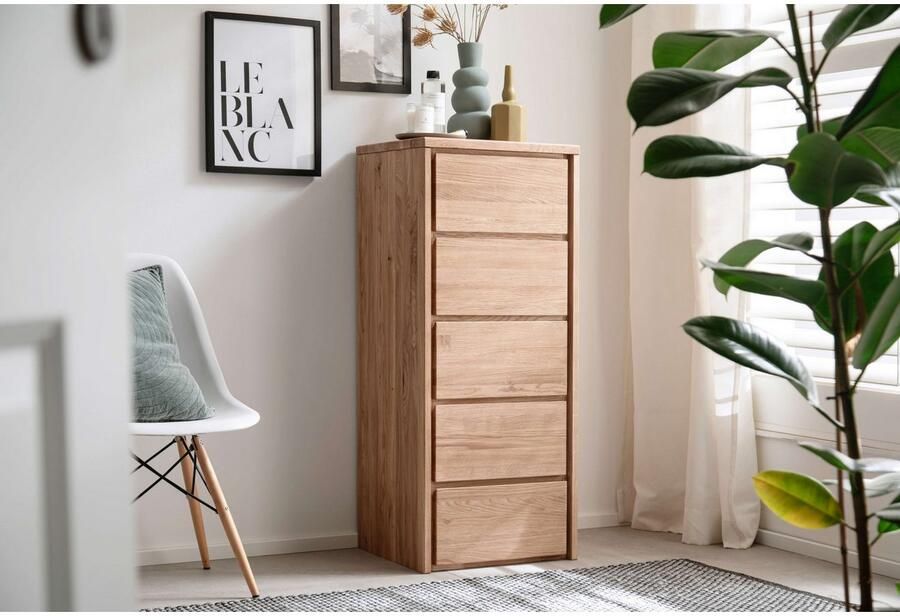 Home affaire Ladekast Zetra hoge commode 5 lades 1 deur met soft-close functie