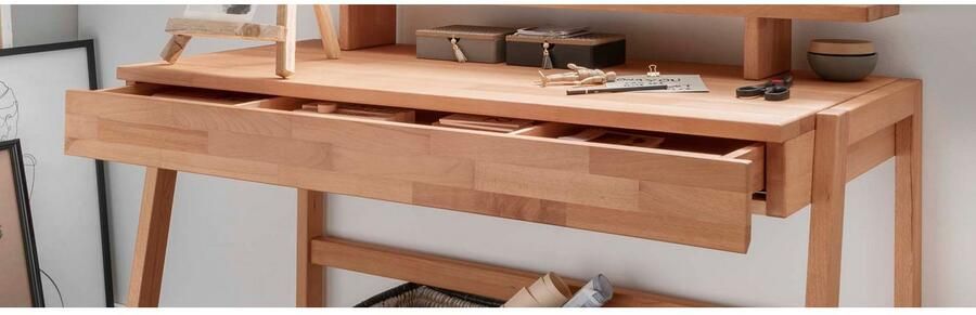 Home affaire Laptoptafel Dura van massief hout laden met soft-closetechniek