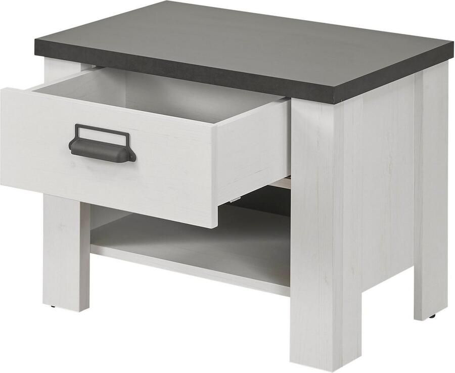 Home affaire Ledikant Sherwood Ligoppervlak 140 x 200 cm 2 nachtkastjes met elk 1 lade (3-delig)