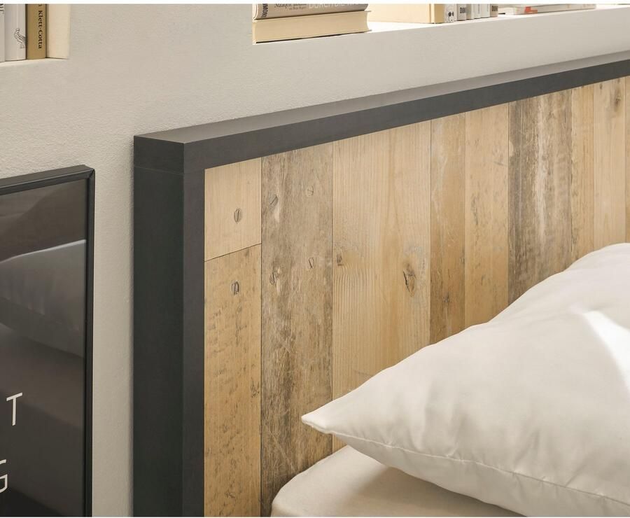 Home affaire Ledikant Sherwood Ligoppervlak bed 180 x 200 cm 2 nachtkastjes met elk 1 lade (3-delig)